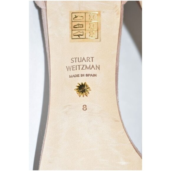 $475 STUART WEITZMAN NUNAKED STRAP SANDAL SUEDE DOLCE TAUPE NUDIST 8 (2) (DB12) - Picture 6 of 6